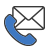 Icone de contact par Email et téléphone